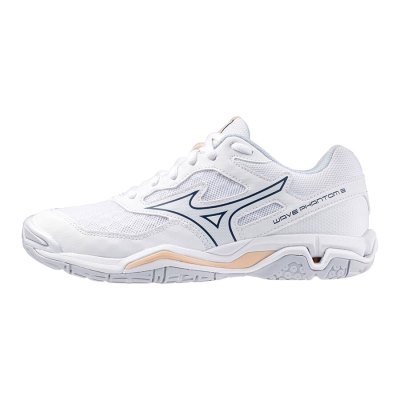 Zapatillas Balonmano Mizuno WAVE Phantom 3 Mujer Blancos / Azul Marino / Naranjas Claro - Chile M51